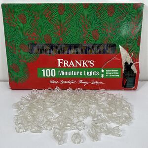 Vtg 100 Christmas String Lights 84 Tulip Flower Petal Clear Reflector Multicolor